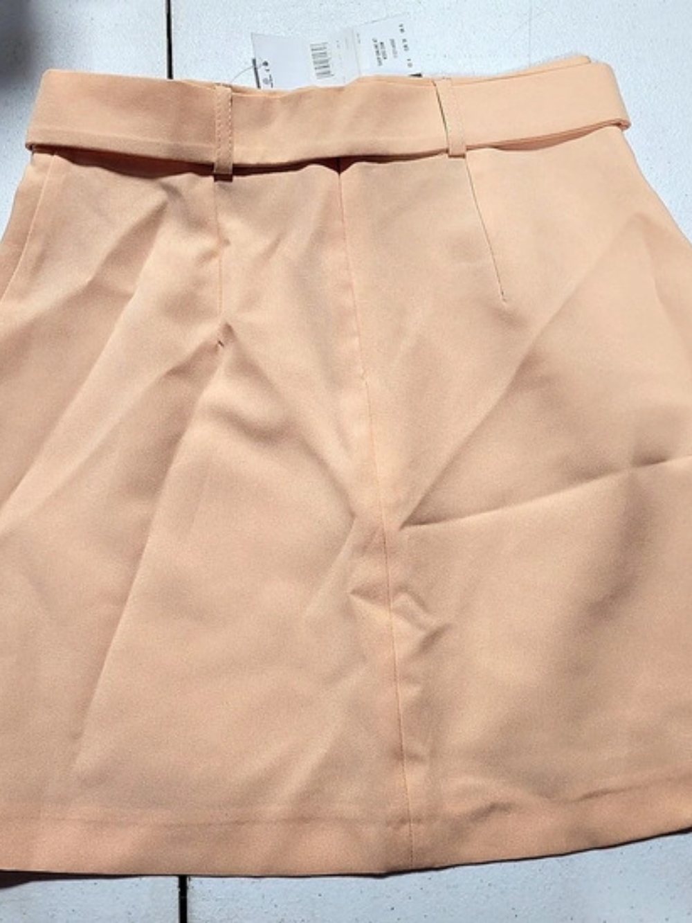 Miss Selfridge Mini Belted Skirt in Peach Size 4 NWT - Picture 2 of 3